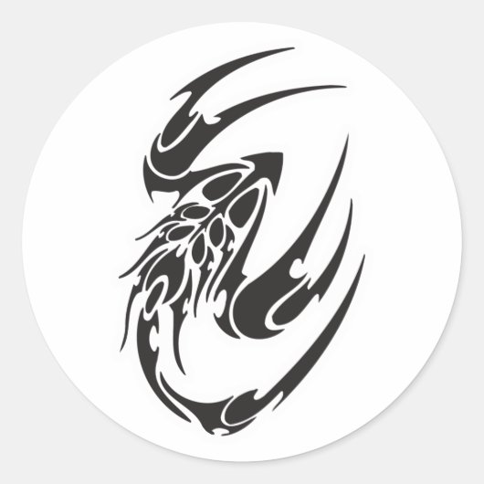 Tribale Scorpion Tattoo Design Ronde Sticker (Voorkant)