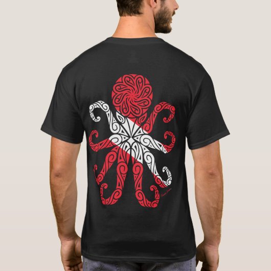 Tribale Scuba vlag Octopus T-shirt (Achterkant)
