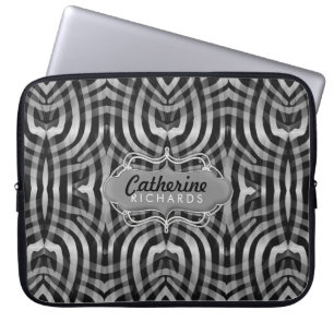 Tribale slangen met zwarte zilveren laptophoes laptop sleeve