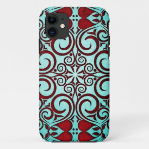Tribale Sluiten Damask Faded Punch Blauwgroen Shim Case-Mate iPhone Case