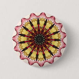 Tribale Speren en Mandala van Vervagende Harten Ronde Button 5,7 Cm
