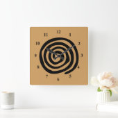 Tribale spiraalzwarte zirkel vierkante klok (Huis)