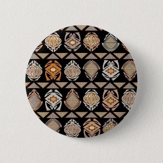 Tribale Sprong Kikkers Ronde Button 5,7 Cm (Voorkant)
