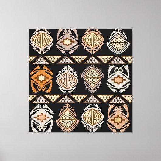 Tribale Sprongkikkers Canvas Afdruk (Voorkant)