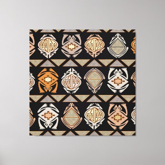Tribale Sprongkikkers Canvas Afdruk (Voorkant)