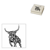 tribale stier - kunststempel rubberstempel (Gestempeld)
