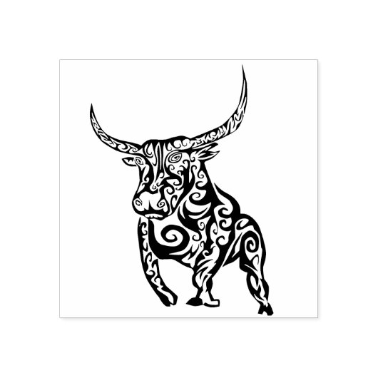 tribale stier - kunststempel rubberstempel (Afrduk)