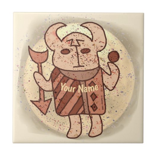 Tribale Stier Rune Tegeltje (Voorkant)