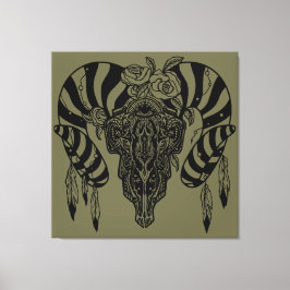 Tribale stierenschedel canvas afdruk