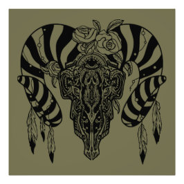 Tribale stierenschedel foto afdruk