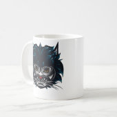 Tribale stijl Angry Cat Koffiemok (Voorkant links)