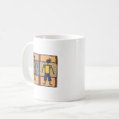 Tribale stijl Colorful African Woman and Man Ethno Koffiemok (Voorkant links)