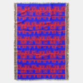 Tribale stijl II - Blauw en rood Deken (Voorkant Verticaal)