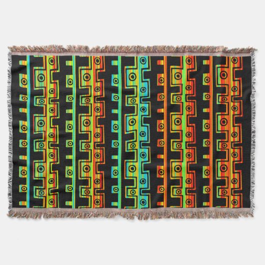 Tribale stijl II - Regenboogstrepen Deken (Voorkant)