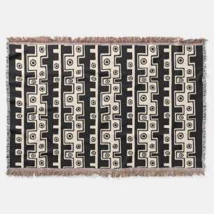 Tribale stijl II - Zwart op Cream Deken