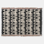 Tribale stijl II - Zwart op crème Deken (Voorkant)