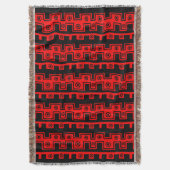 Tribale stijl II - Zwart op rood Deken (Voorkant Verticaal)