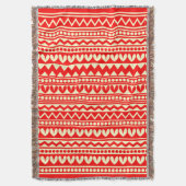 Tribale stijl - Rood op Bleek geel Deken (Voorkant Verticaal)