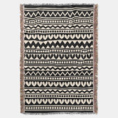 Tribale stijl - zwart op crème deken (Voorkant Verticaal)