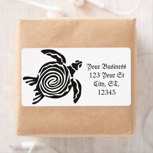 Tribale stijlschildpad Thunder_Cove Etiket (Insitu)