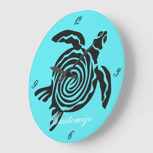 Tribale stijlschildpad Thunder_Cove Grote Klok (Hoek)