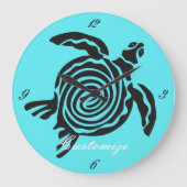 Tribale stijlschildpad Thunder_Cove Grote Klok (Voorkant)