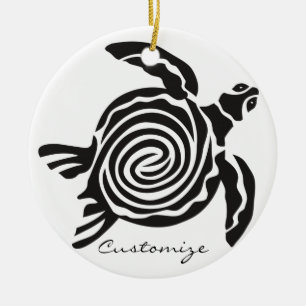 Tribale stijlschildpad Thunder_Cove Keramisch Ornament