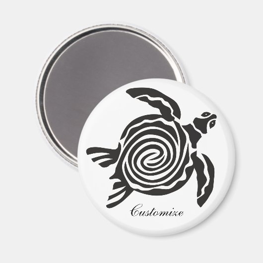 Tribale stijlschildpad Thunder_Cove Magneet (Voorkant / Achterkant)