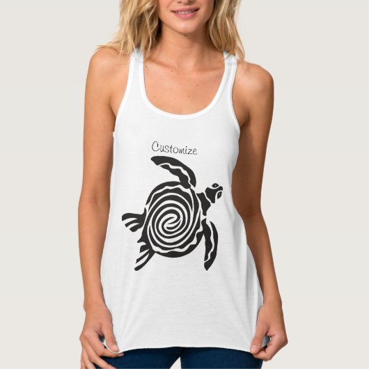 Tribale stijlschildpad Thunder_Cove Tanktop (Voorkant)