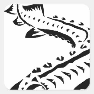 Tribale Sturgeon - Huso Beluga Vierkante Sticker