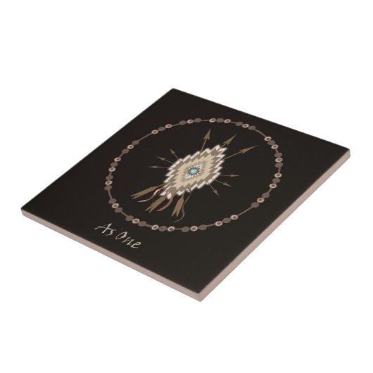 Tribale Symbolen Friendship Motif Art Tile Tegeltje (Zijkant)