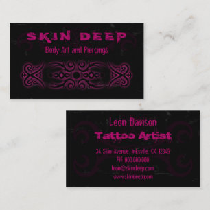 Tribale Tattoo Black en Roze Visitekaartjes