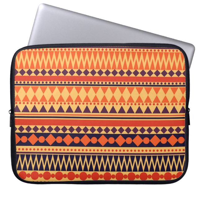 Tribale textuur:  strepenpatroon. laptop sleeve (Voorkant)