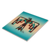 Tribale Thunderbird Ceramic Tegel Tegeltje (Zijkant)