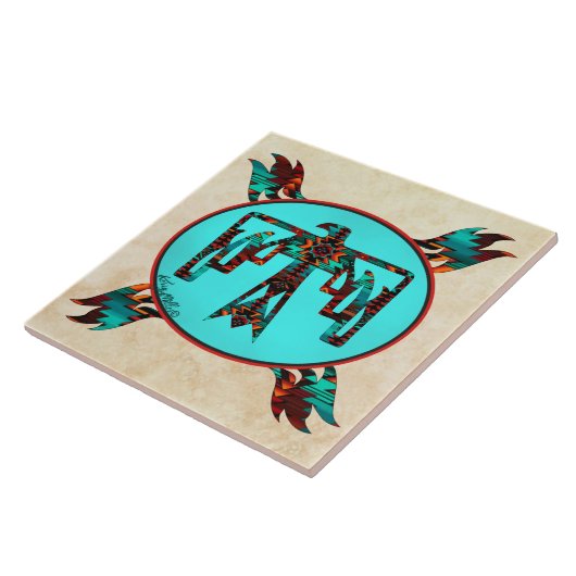 Tribale Thunderbird Ceramic Tegel Tegeltje (Zijkant)