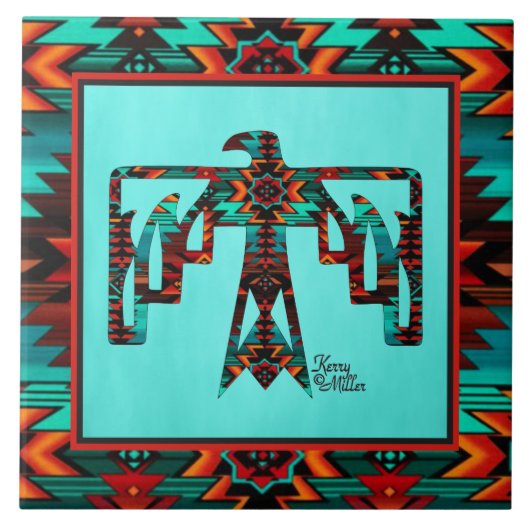 Tribale Thunderbird Ceramic Tegel Tegeltje (Voorkant)