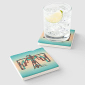 Tribale Thunderbird Stone Onderzetter (Zijkant)