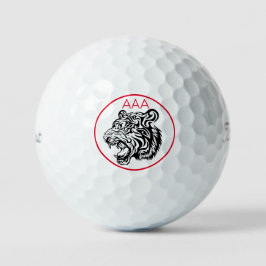 TRIBALE TIGER ROARING CUSTOM MONOGRAM GOLF BALL GOLFBALLEN