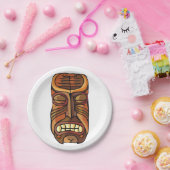 Tribale Tiki Mask Polynesische Stijl Papieren Bordje (Feest)