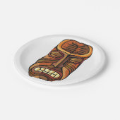 Tribale Tiki Mask Polynesische Stijl Papieren Bordje (Gekanteld)