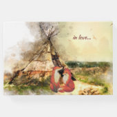 Tribale Tipi en Foxes in Love Boho Teepee Wedding Gastenboek (Achterkant)