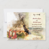 Tribale Tipi en Foxes in Love Boho Teepee Wedding Save The Date (Achterkant)