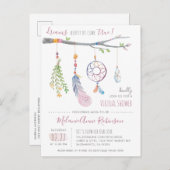 Tribale topveren van Cute Dream Catcher Virtual Sh Uitnodiging Briefkaart (Voorkant / Achterkant)