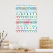 Tribale tribale van Aztec, tribale, abstracte wate Poster (Keuken)