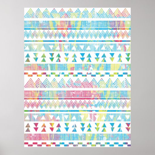 Tribale tribale van Aztec, tribale, abstracte wate Poster (Voorkant)