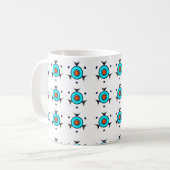 Tribale Turquoise Patroon Koffiemok (Voorkant links)
