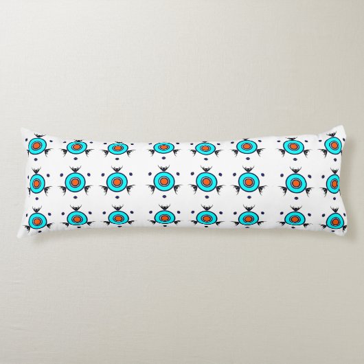 Tribale Turquoise Patroon Lichaamskussen (Voorkant)