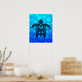 Tribale Turtle Hibiscus Poster (Keuken)