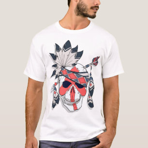 Tribale Veer Schedel Grafische T-Shirt