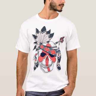 Tribale Veer Schedel Grafische T-Shirt